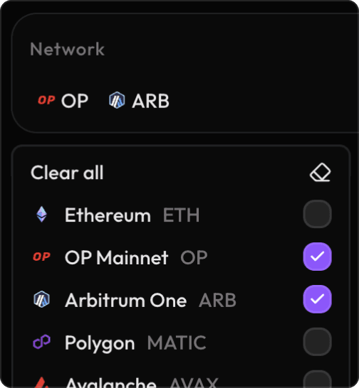 Filter options